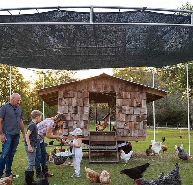 QLOFEI 4x6 FT Shade Cloth with Grommets, 90% Sun Shades Outdoor Patio Mesh Tarp, Easier to Hang Sunblock Neting Cover -for Garden Greenhouse Pergola Lawn Kennel Chicken Coop