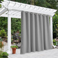NICETOWN Blackout Outdoor Curtain for Patio Waterproof, Thermal Insulated Rustproof Grommet Privacy Indoor Outdoor Living Divider Curtain/Drape for Gazebo, Silver Grey, 1 Panel, 100" W by 108" L