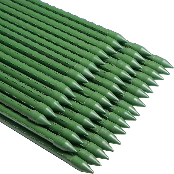 WAENLIR Garden Stakes 48 inch 4ft Sturdy Tomato Stakes, Plant Stakes for Outdoor Plants, Metal Plant Support Sticks for Gardening, Pack of 30