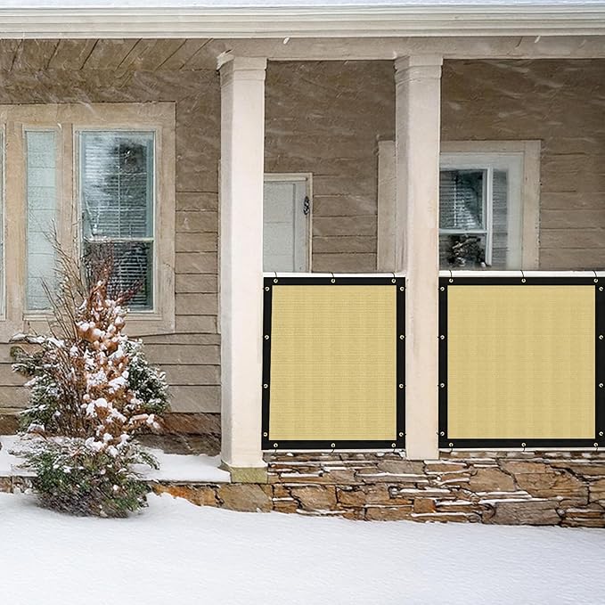 UPGRADE Privacy Screen Fence 5' x 50' Commercial Shade Cover with Brass Grommets Heavy Duty Perfect for Outdoor Back Yard-Sand, Customizable