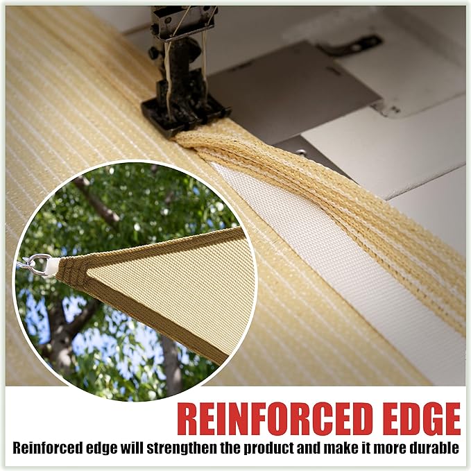 ColourTree 16' x 16' White Square CTAPS16 Sun Shade Sail Canopy Mesh Fabric UV Block UPF50 - Commercial Heavy Duty - 190 GSM - 3 Years Warranty - (We Customize Size)