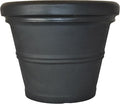 Tusco Products RR135BK Classic Rolled Rim Garden Planter, 13.5", Black