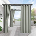 RYB HOME Outdoor Curtains for Patio Waterproof Block Sunlight Thermal Insulated Privacy Assured Thick Outside Curtains for Pergola, Deck, Gazebo, W52 x L90, Sea Green, 1 Panel