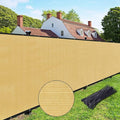 UPGRADE Privacy Fence Screen 6'x21' Sand Outdoor 90% Visibility Blockage 170 GSM Mesh Shade Cover Panels for Backyard,Balcony,Home Decoration with Zip Ties,Customized Avaliable