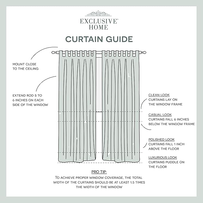 Exclusive Home Cabana Solid Indoor/Outdoor Light Filtering Hook-and-Loop Tab Top Curtain Panel, 54"x108", Winter White, Set of 2