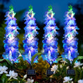Solar Garden Lights, Solar Blue Delphinium Flowers Lights 8 Pack 160 LEDs, Waterproof Outdoor Light Two Lighting Modes for Outside Wedding Party Garden Yard Patio Lawn Decor