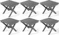 SERWALL Folding Outdoor Side Table Set of 6, Adirondack End Table, Gray