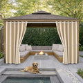 DIVA EN CAMINO DEC Outdoor Patio Curtain Waterproof Darkening Thermal Insulated Indoor Curtains for Bedroom, Porch, Living Room, Pergola, Cabana, W84 x L108, Beige, Set of 2 Panels
