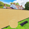UPGRADE Privacy Screen Fence 5' x 50' Commercial Shade Cover with Brass Grommets Heavy Duty Perfect for Outdoor Back Yard-Sand, Customizable