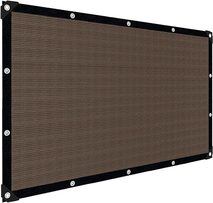 Mocha Sun Shade Cloth,Pergola Shade Cover with Reinforced Grommets,90% Shade Fabric Fence Privacy Screen Balcony,Pergola Shade Cover Canopy Garden Carport Porch Deck Patio Shade Cover,6x8FT