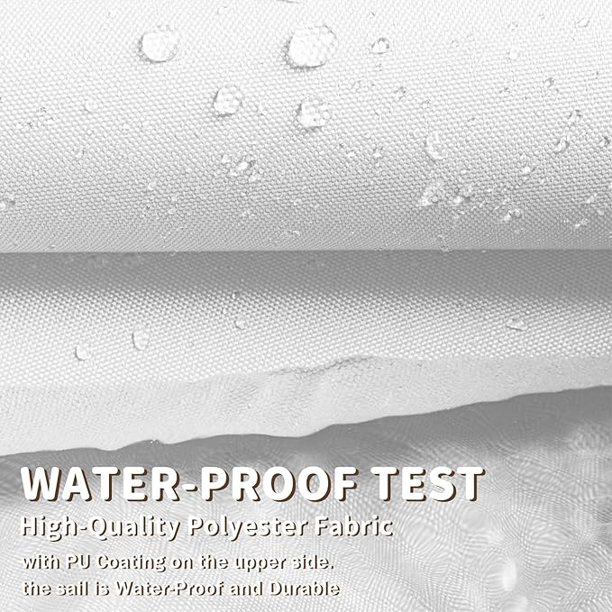 LOVE STORY Rectangle 7'x10' Waterproof Sun Shade Sail Canopy UV Block for Outdoor Patio Backyard Carport,White(We Make Custom Size)