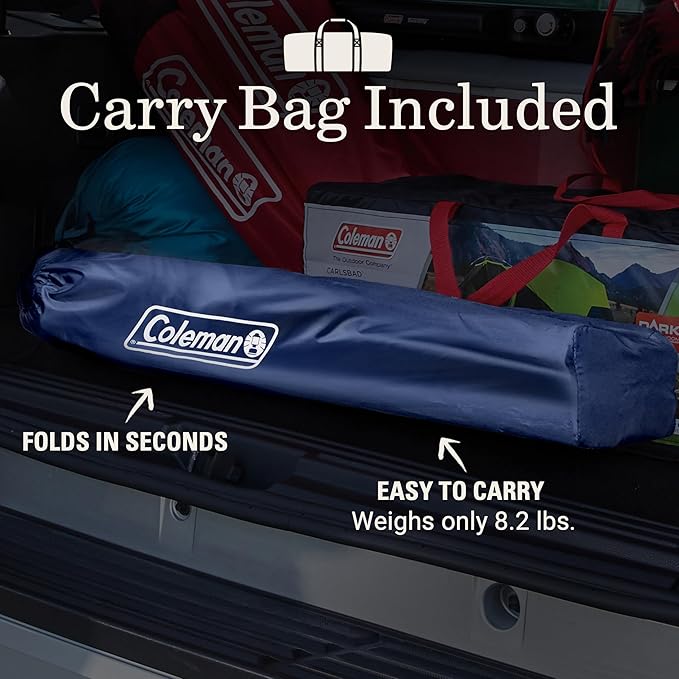 Coleman Portable Camping Chair with 4-Can Cooler, Cushioned Seat & Back with Side Pockets & Cup Holder, Carry Bag Included, Great for Camping, Tailgating, Firepits, Patio, & More
