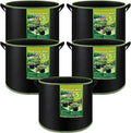 NACHLYNN 5-Pack 15 Gallon Grow Bags Thickened Nonwoven Fabric Pots Heavy Duty Aeration Fabric Pots with Handles Plant for Gardening Fruits Flowers Plant