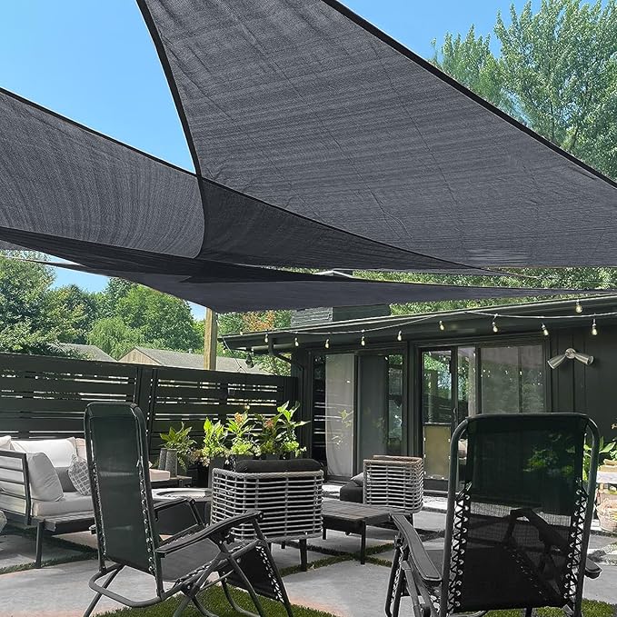 LOVE STORY Custom Size 8'x9'x12' Graphite Grey Sun Shade Sail Right Triangle Sunshade Fabric Awning Canopy for Patio Backyard Carport Pergola (Customized)