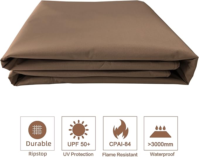 SCOCANOPY Replacement Gazebo Canopy for 10 x 12 Regency II Patio Gazebo Model L-GZ798PST,A101004104,A101004105,(Brown)