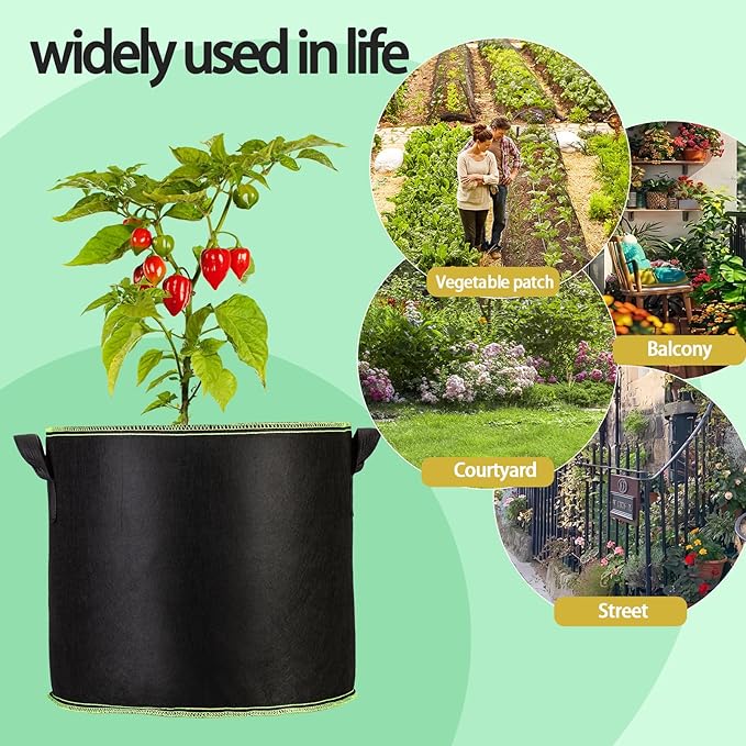 1-Pack 100 Gallon Plant Grow Bags, Thickened Nonwoven Fabric Pots with Handles,Sturdy Garden Planters Aeration Gardening Container to for Plants, Vegetables, and Flowers