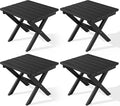 SERWALL Folding Outdoor Side Table Set of 4, Small Adirondack Side Table, Black