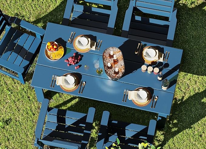 GREENVINES Outdoor Dining Chairs Set of 2 | HDPE | Patio Chair | All-Weather | Blue