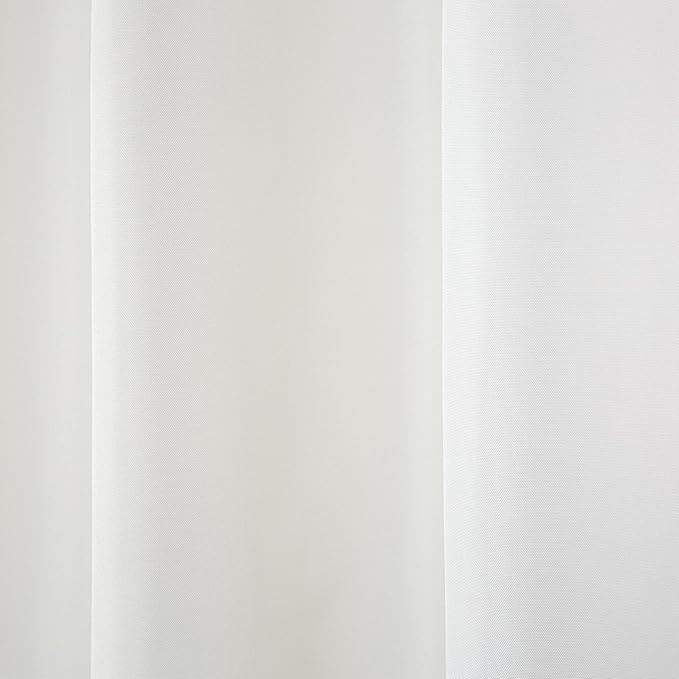 TOWN & COUNTRY BASICS Cabana Solid Heavyweight Indoor Outdoor Curtains, Light Filtering Opacity with Grommet Top, Water Repellent, 54"x84", Winter White (Pack of 12)