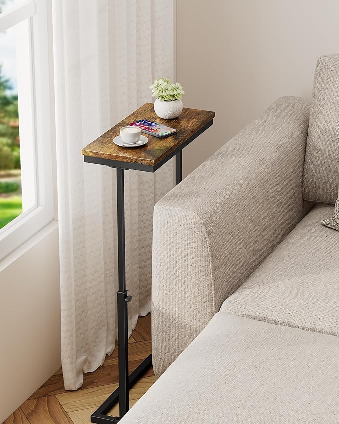 TUTOTAK End Table, Side Table, Tall Couch Table, Sofa Table, Living Room, Bed Room, Brown TB01BB0832