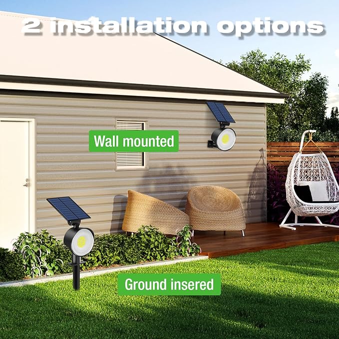 nipify 10 Pack Solar Spot Lights Outdoor Waterproof with 3 Modes, Solar Spotlight Light for Outside Yard Landscape Lighting Pathway Lights Wall,Cool White