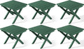 SERWALL Folding Outdoor Side Table Set of 6, Adirondack End Table, Green