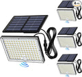 JACKYLED Motion Sensor Flood Lights, 113 LED Cool White Solar Lights for Outside, Dusk to Dawn IP65 Waterproof LED Outdoor Solar Powered Security Spot Lights for Porch Patio Garage (4 Pack)