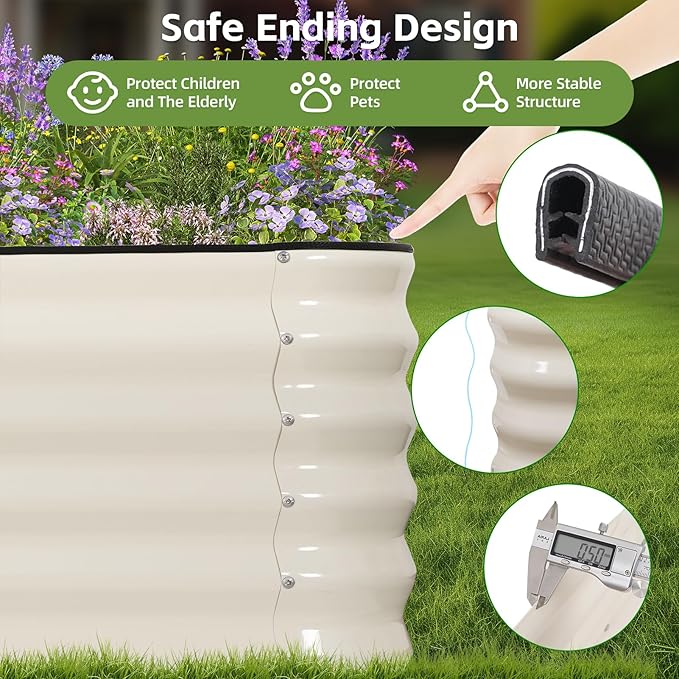 GoCampDriect 6IN1 Raised Garden Bed - 8x3x1.4ft Galvanized Raised Garden Boxes Outdoor Corrosion Resistant | Variable Shape 9x2x1.4ft Metal Raised Garden Beds for Planting Vegetable, Fruits,Flower