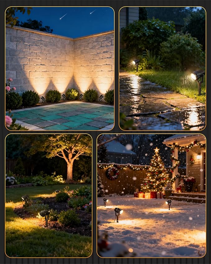 6W 700LM Low Voltage Landscape Lighting, 12V AC/DC 3000K Warm White LED Low Voltage Landscape Lights, IP65 Waterproof Outdoor Spotlights with Connectors for Garden Tree Yard 12Pack W01SLP1206