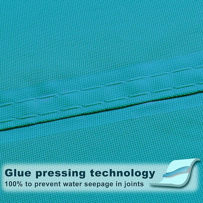 SUNNY GUARD Waterproof Sun Shade Sail 10'x18'x20.6' Turquoise Blue Right Triangle UV Block Sunshade for Backyard Yard Deck Patio Garden Outdoor Activities and Facility(Customized)