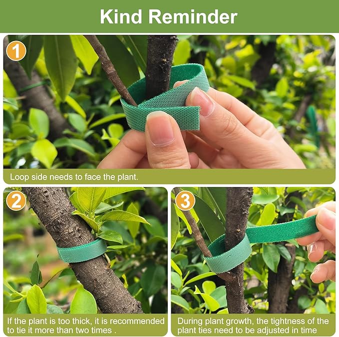 SumDirect Plant Tape 150 ft Plant Ties for Climbing Plants Garden Twist Ties Plants Adjustable Reusable Hook and Loop Tape for Plants, Flowers, Vines and Tree (150 ft x 1/2 in)