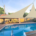 E&K Sunrise 18' x 18' x 18' Sun Shade Sail Triangle Canopy Shade Cover UV Block for Patio Backyard Garden Outdoor (Beige)