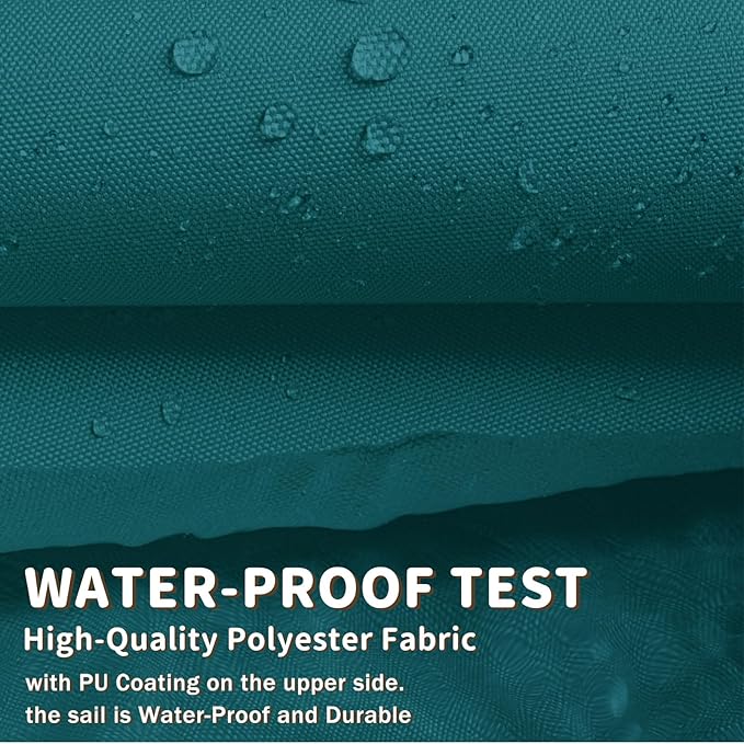 LOVE STORY Rectangle 7'x7' Waterproof Sun Shade Sail Canopy UV Block for Outdoor Patio Backyard Carport,Turquoise Blue(We Make Custom Size)