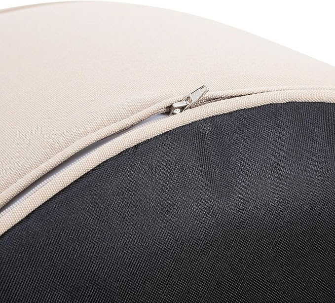 QILLOWAY Indoor/Outdoor Inflatable Stool,Round Ottoman,All Weather Foot Rest for Camping or Home,Beige/Sand/Camel
