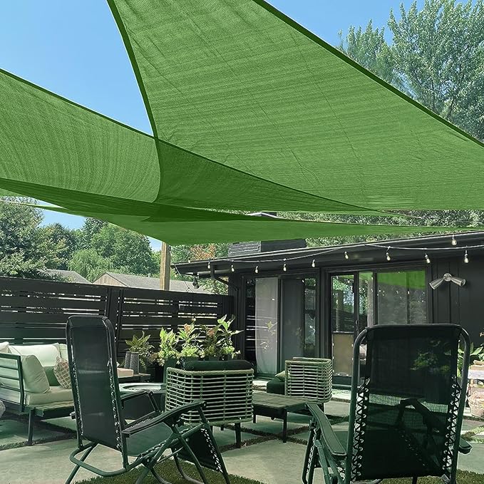 LOVE STORY Custom Size 8'x12'x14.4' Piquant Green Sun Shade Sail Right Triangle Sunshade Fabric Awning Canopy for Patio Backyard Carport Pergola (Customized)
