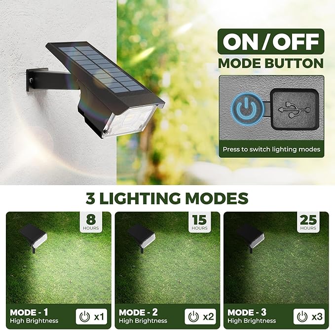 Kingsyard Solar Color Changing Lights 8 Colors, USB & Solar Powered Lights Outdoor Waterproof IP68, Multicolor RGB Outdoor for Garden Yard Landscape Decor, 2 Pack