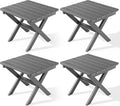 SERWALL Folding Outdoor Side Table Set of 4, Small Adirondack Side Table, Gray
