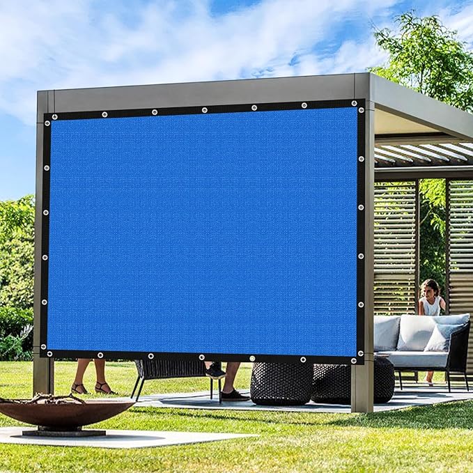 Artpuch Outdoor Pergola Shade Cover 6' X 18' Sun Shade Cloth with Grommets, 90% UV Protection Canopy Patio Privacy Screen (Customized Available) GN107, Blue