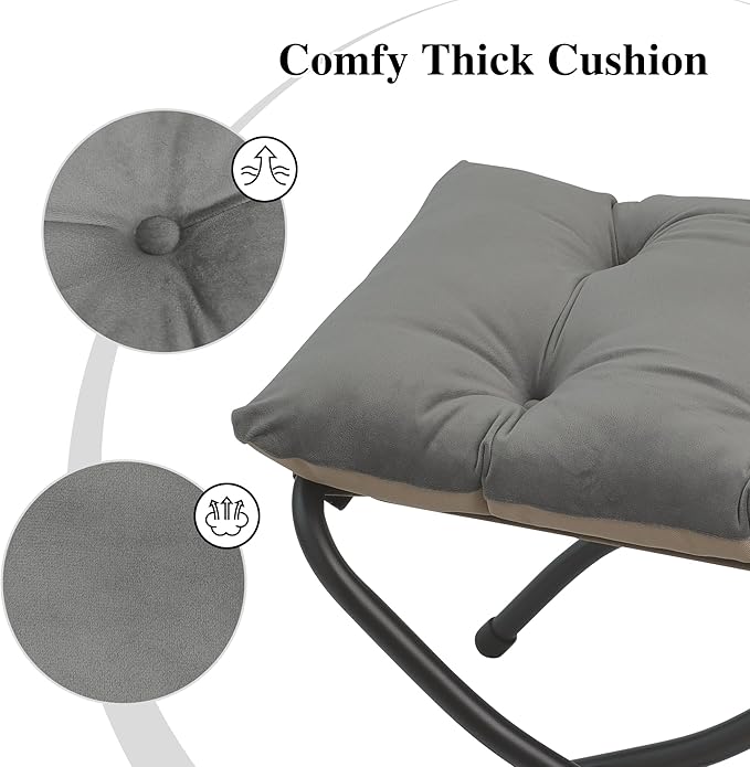 15"(H) Folding Ottoman, Set of 2, Foldable Footrest Stool, Small Foot Stool for Couch, Collapsible Foot Rest Ottoman for Sofa, Accent Padded Ottomans for Living Room, Bedroom, Dark Grey