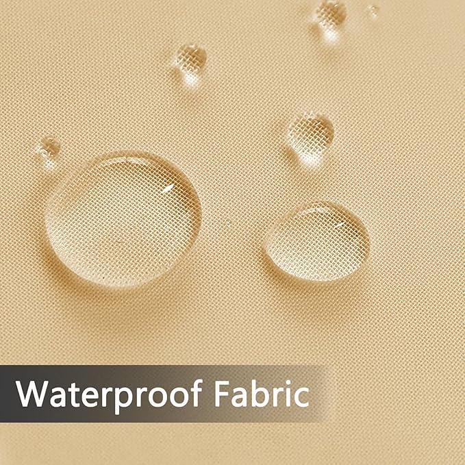 SpaceDresser Waterproof Outdoor Sheer Curtains for Patio - 2 Panels Rod Pocket Indoor Voile Sheer Curtain for Living Room,100W x 96L inch, Beige
