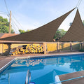 E&K Sunrise 20' x 20' x 20' Sun Shade Sail Triangle Canopy Shade Cover UV Block for Patio Backyard Garden Outdoor (Brown)