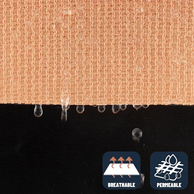 SUNNY GUARD Custom Size 6'x8' Peach Fuzz Sun Shade Sail Rectangle UV Block Shade for Backyard Yard Patio Deck Garden(Customized)
