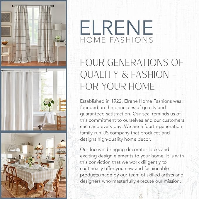 Elrene Home Fashions Matine Weatherproof Tab-Top Indoor/Outdoor Solid Color Curtain Panel for Porch, Pergola, Patio, Deck, 52”W x 84”L, White