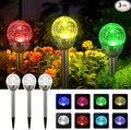 SOLPEX Solar Garden Lights Outdoor, 3 Pack Multi-Color Changing&White 2 Modes Solar Powered Glass Ball Garden Lights Waterproof for Patio Decoration