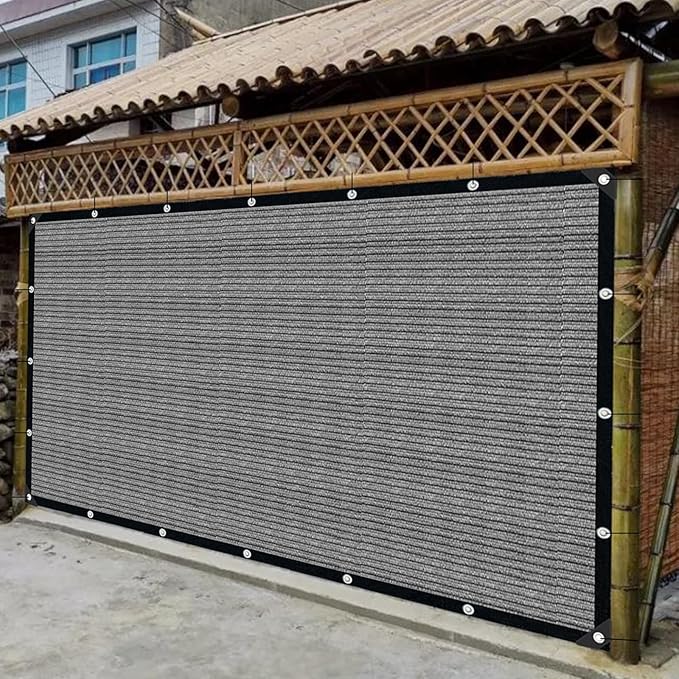 Sun Shade Cloth with Grommets,90% UV Protection Shade Fabric,Pergola Shade Cover Canopy Fence Privacy Screen Balcony,Sunshades for Patio Pergola Garden Backyard Porch Outdoor,Grey-8x20FT