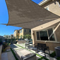 SUNLAX Sun Shade Sail SS-014 14' x 14' x 19.8' Brown Right Triangle Canopy Sail Shade Cover UV Block Permeable Sunshade Outdoor for Patio Backyard Deck Pergola (We Make Custom Size)