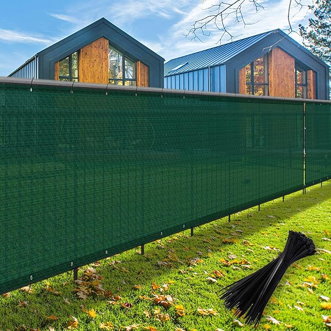 LOVE STORY Custom Size 3'x31' Dark Green Balcony Privacy Screen,UV Block Privacy Fence Screen,90% Shield for Outdoor Pool Garden Apartment Railing