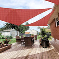 Patio Paradise 7' x 7' x 7' Sun Shade Sail Triangle Canopy Shade Cloth Fabric Sunlight Block Patio Pergola Cover HDPE Deck Awning for Outdoor Backyard Roof Shading, Red