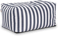 Jaxx Leon Outdoor Bean Bag Ottoman, Navy Striped