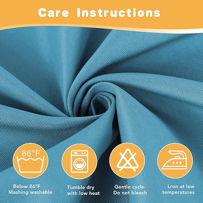 HolidayIdeas Outdoor Curtains for Patio Waterproof, 4 Panels - 54 x 120 Inch - Privacy Protection & Light Filtering Curtains Teal Grommet Outside Curtains for Porch, Gazebo, Pergola, Backyard